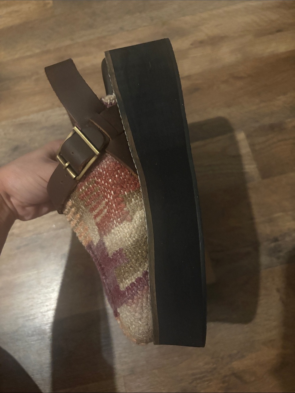Free People Clog Mule Woven Pattern Slip-On Clog with Woven Tapestry Pattern - Picture 7 of 12